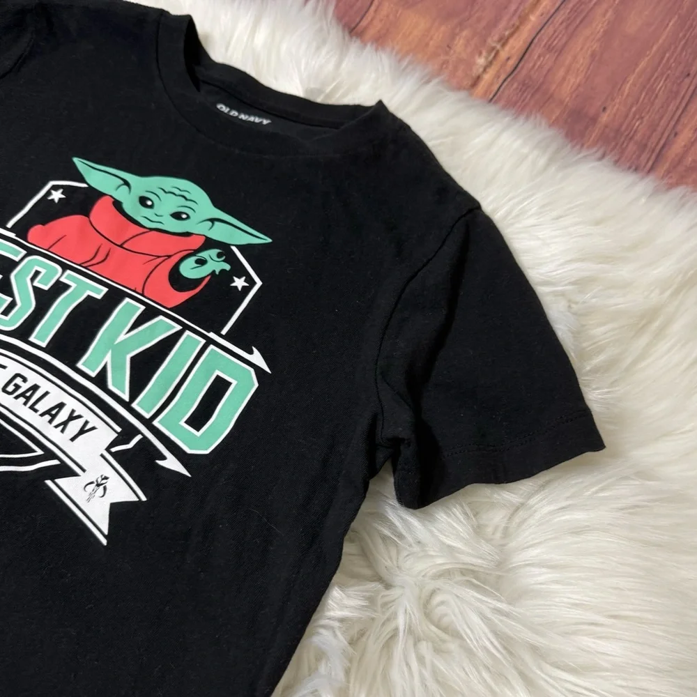 Old Navy Youth Boy Size Small (6/7) Black 'Best Kid in the Galaxy' Shirt